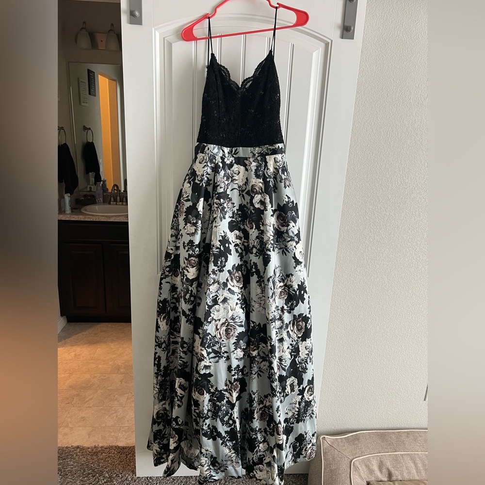 WINDSOR Black and Baby Blue Gown for Prom